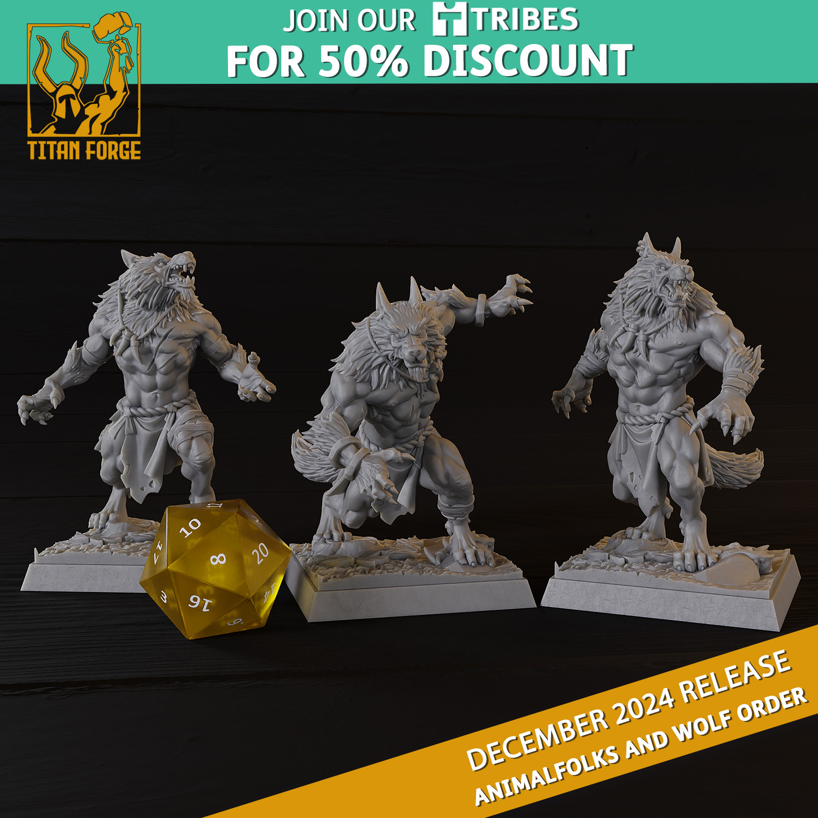 Werewolves - Animalfolks and Wolf Order - Titan Forge Miniatures December 2024